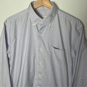 Peter Millar Men’s Button Down Long Sleeve Shirt Plaid Check Blue Purple Medium